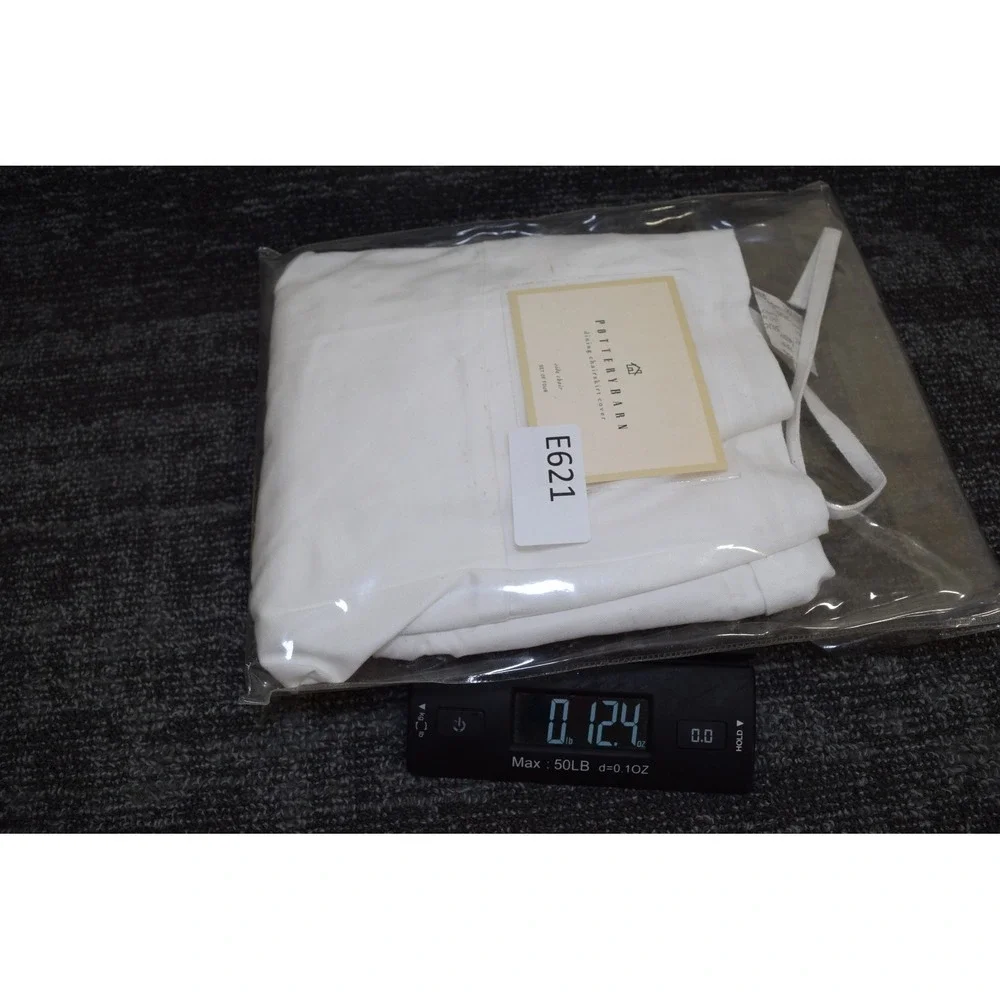 Pottery Barn White 100% Cotton DINING Chair Slipcover with Side Ties